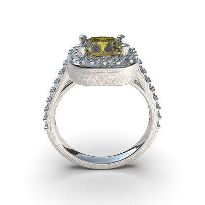 Anillo con piedra corte cojín en plata 950 – Stone Cushion