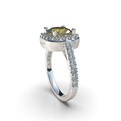 Anillo con piedra corte cojín en plata 950 – Stone Cushion