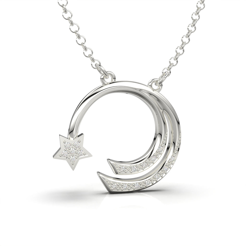Shooting star necklace with circular cut