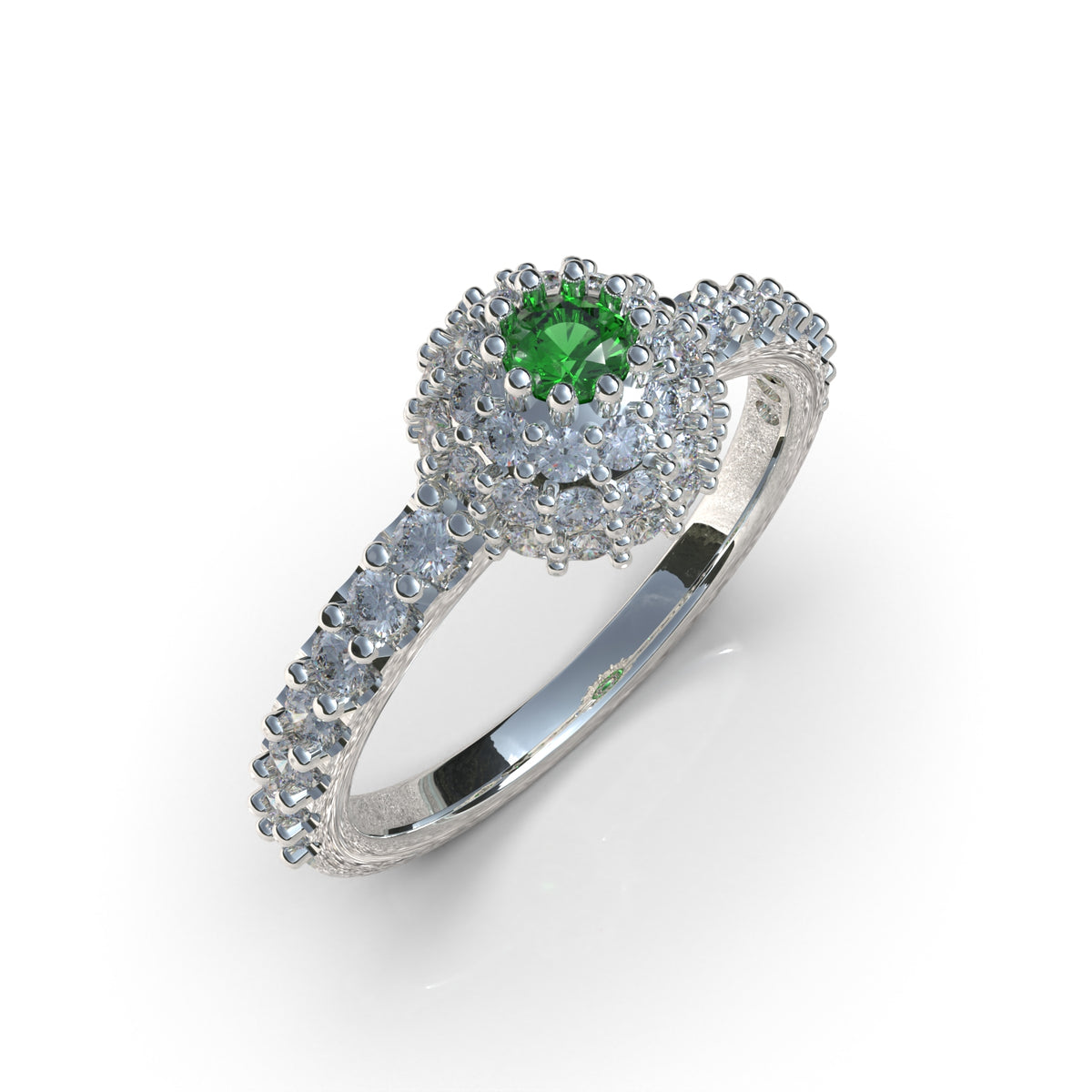 Anillo con piedras brillantes en plata 950 – Ice