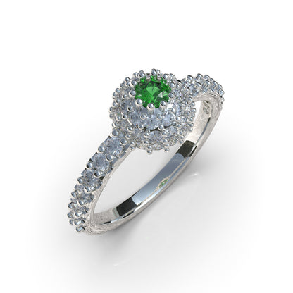 Anillo con piedras brillantes en plata 950 – Ice