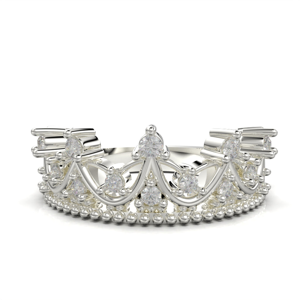 Crown ring with circular cut
