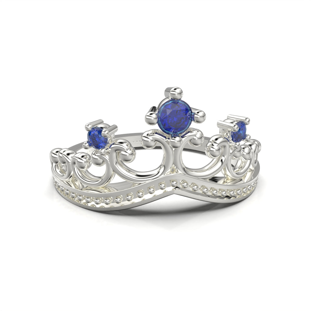 Crown ring with circular relief