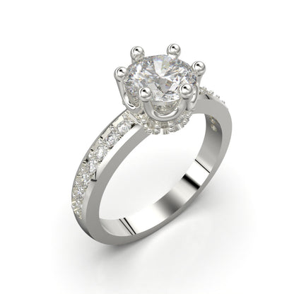 Anillo corona con piedras en plata 950