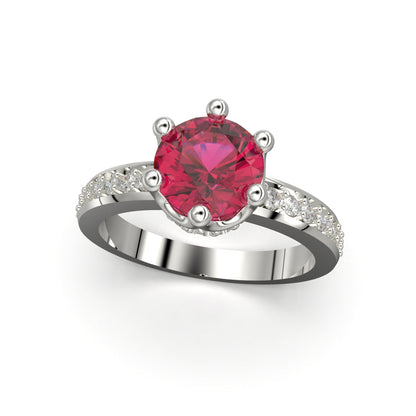Anillo corona con piedras en plata 950