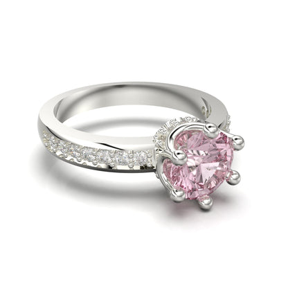 Anillo corona con piedras en plata 950