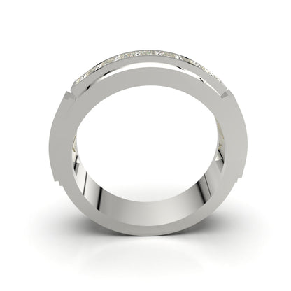 Anillo de bisel para hombre en plata 950