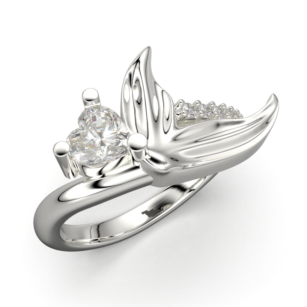 Anillo Sirena con corte corazón