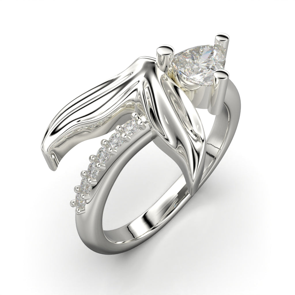 Mermaid ring with heart cut