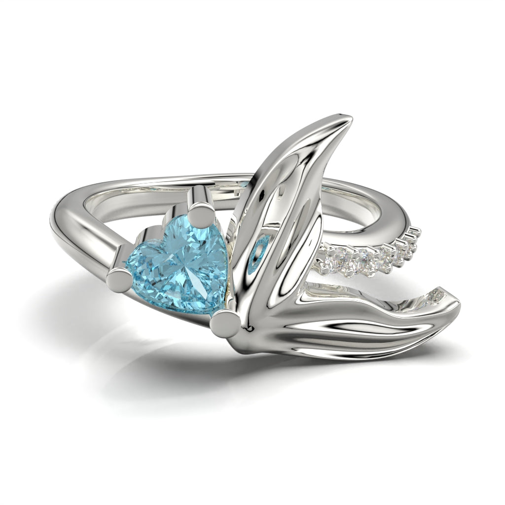 Mermaid ring with heart cut