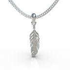 Collar de pluma en plata 950 para hombre