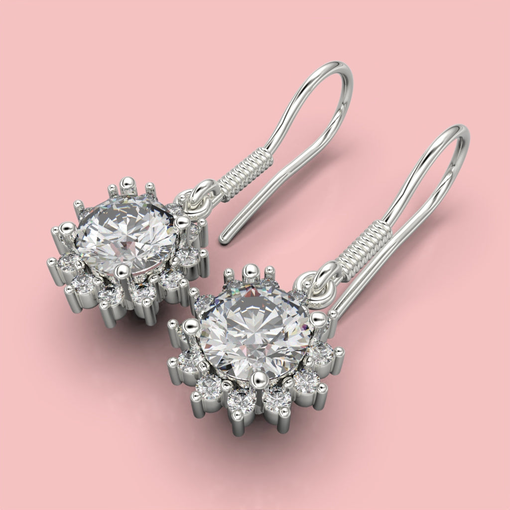 Earrings with a circular cut