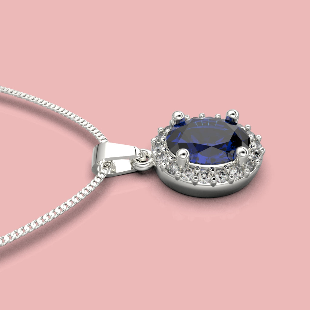 Necklace with oval cut