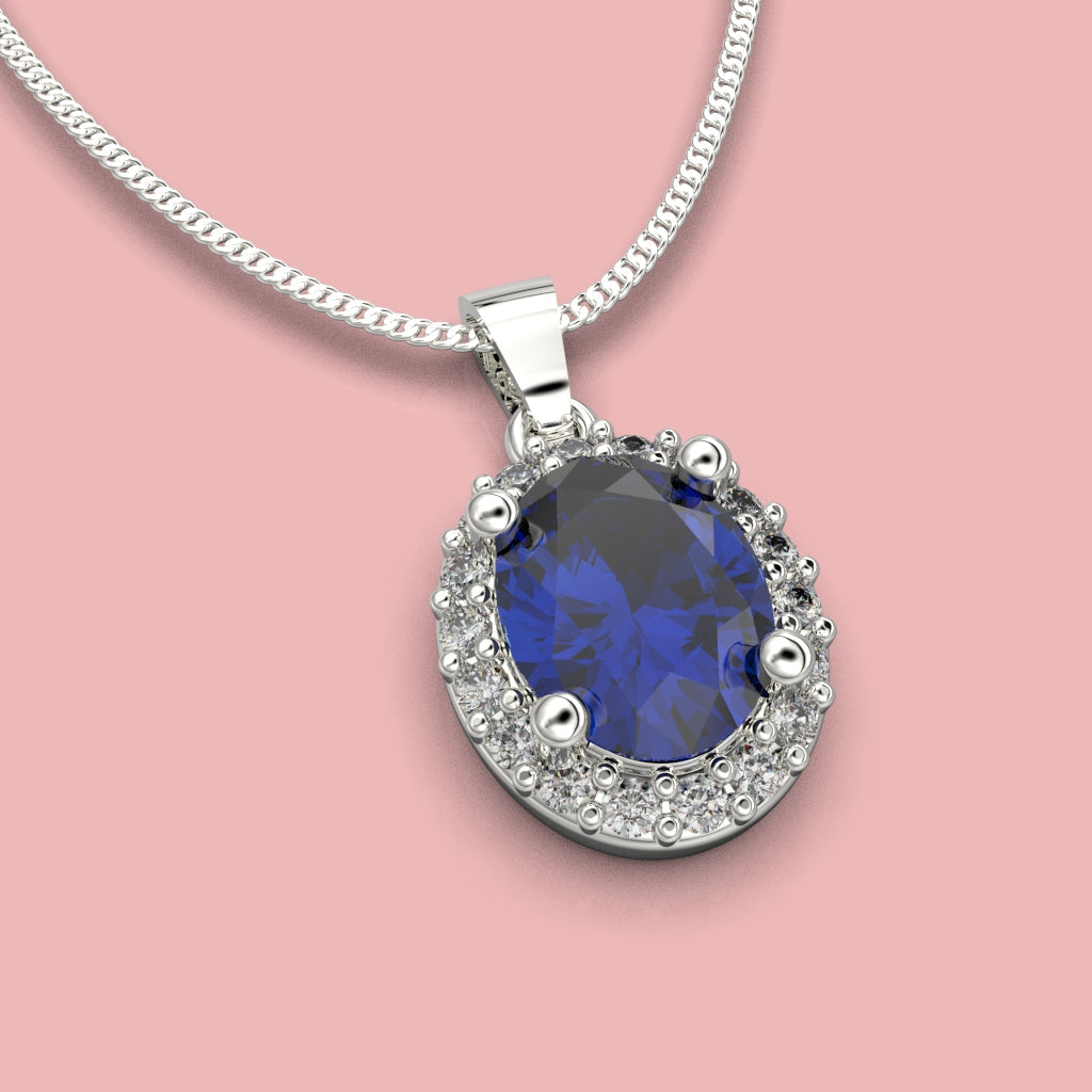 Necklace with oval cut