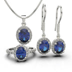 Set de joyas con piedra oval en plata 950 – Colección Oval