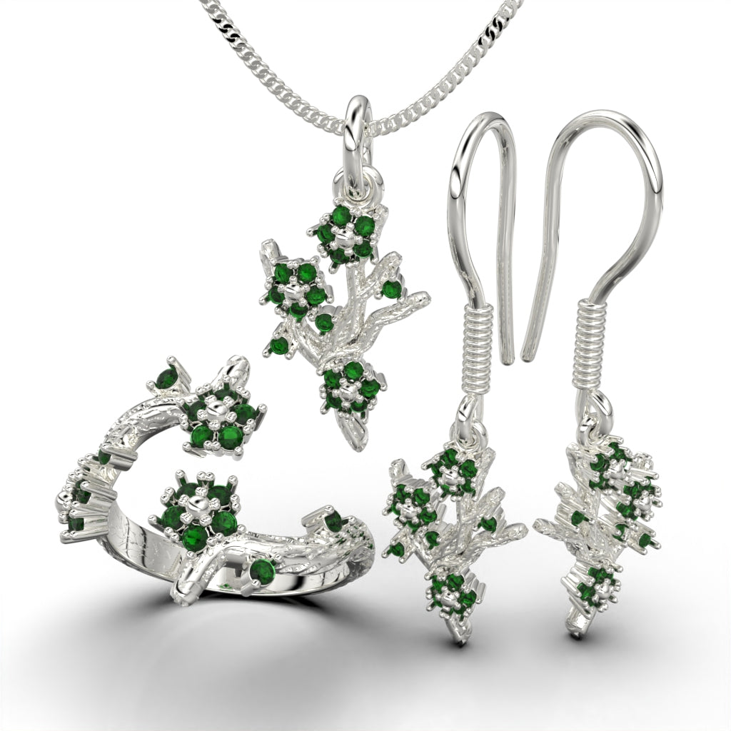 Set de joyas de ramas en plata 950 – Colección Branch