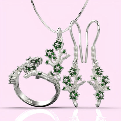 Set de joyas de ramas en plata 950 – Colección Branch