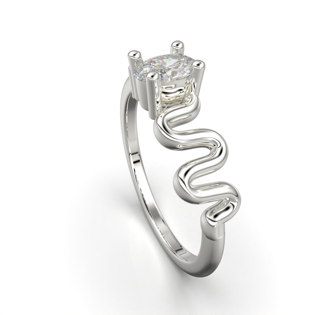 Anillo serpiente con corte oval