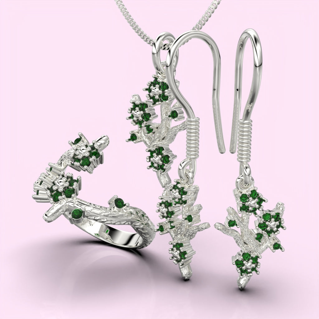 Set de joyas de ramas en plata 950 – Colección Branch
