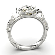 Anillo de flor con corte circular