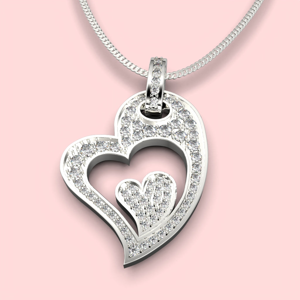 Heart-shaped necklace with circular cut