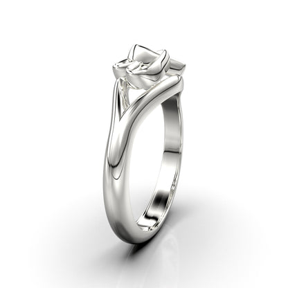 Two Hearts Ring - 950 Silver | Luya Jewelry