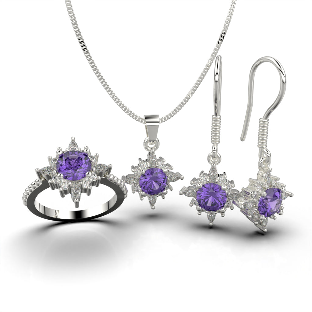 Set de joyas copo de nieve en plata 950