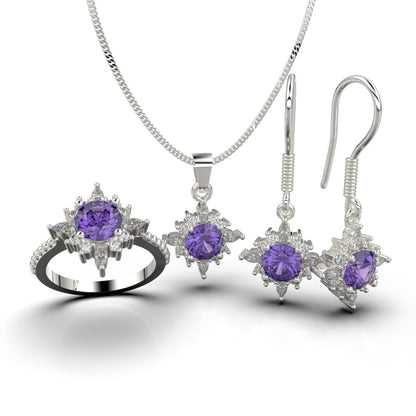 Set de joyas copo de nieve en plata 950
