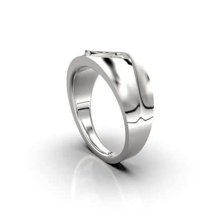 Anillo de cruz en plata 950 y oro