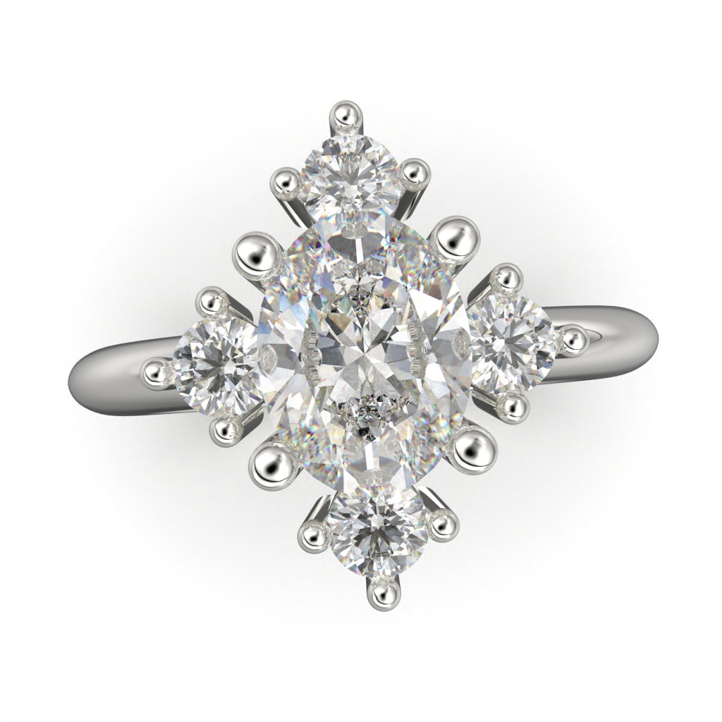 Anillo con piedra corte princesa en plata 950