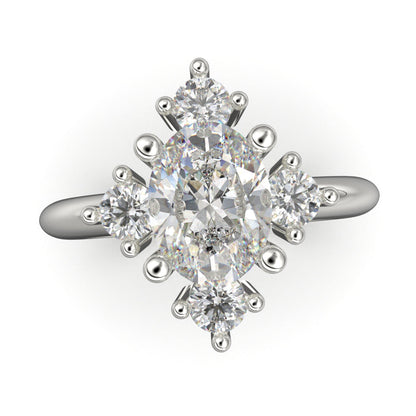 Anillo con piedra corte princesa en plata 950