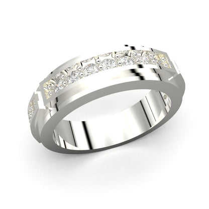 Anillo de bisel para hombre en plata 950
