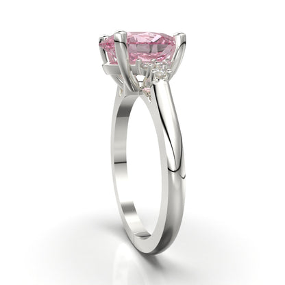 Anillo solitario con piedra en plata 950