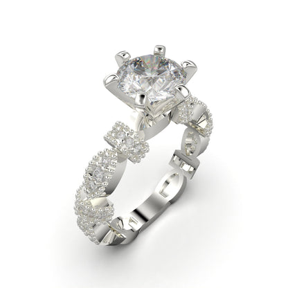 Anillo con piedra redonda en plata 950 – Dalo